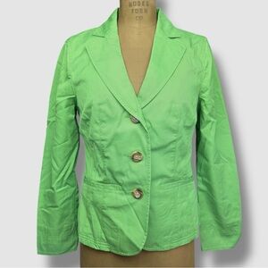 New L.L. Bean Women's Spring Green Cotton Khaki Chino Jacket Blazer Size 10P